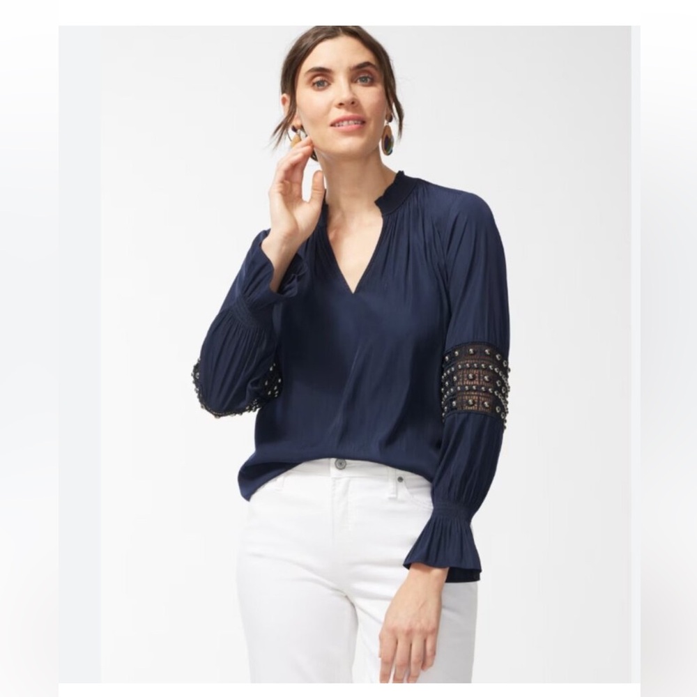 Chico's Blue Blouse with Elegant Design